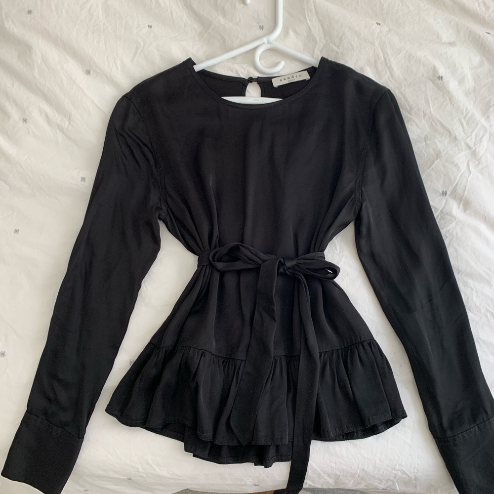 Sandro Black Blouse